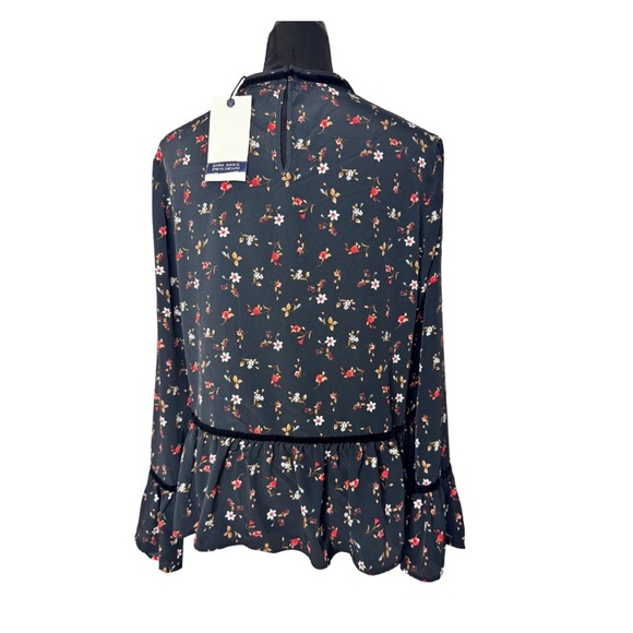 Zara Floral Long Sleeve Peplum Blouse - Picture 3 of 10